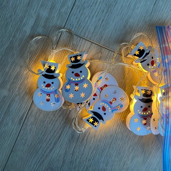 Christmas Snowman String Lights, battery powered - Picture 1 of 5